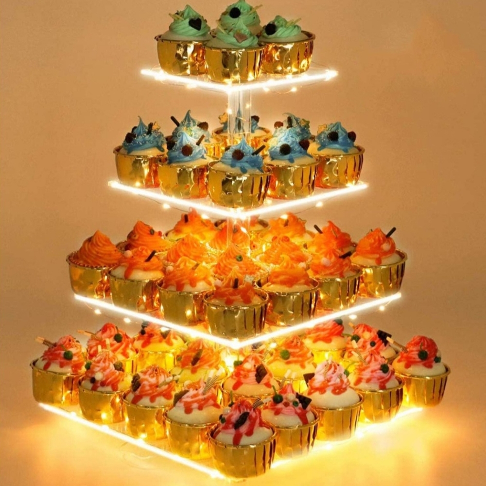 2 Lighted Cupcake Stands